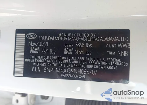2022 Hyundai Elantra Sel из США, поврежденный, VIN 5NPLM4AG9NH066707